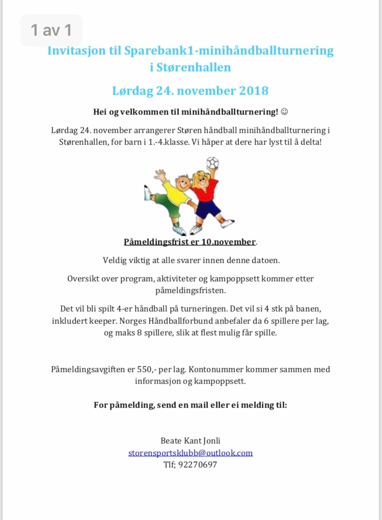 Invitasjon minihåndballturnering